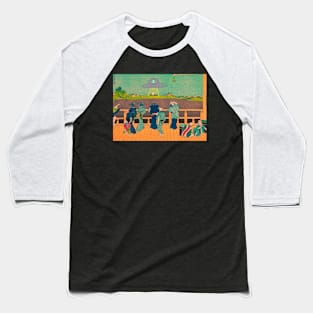 UFO in Japan - Hokusai Baseball T-Shirt